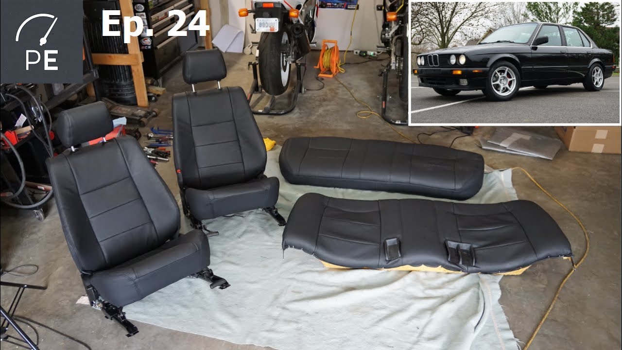 Проект E30 / Эп. 24 / Установка кожаного чехла на сиденье