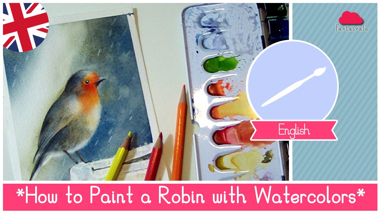 Watercolor for Beginners Lesson 23: How to Paint a Robin in the Rain