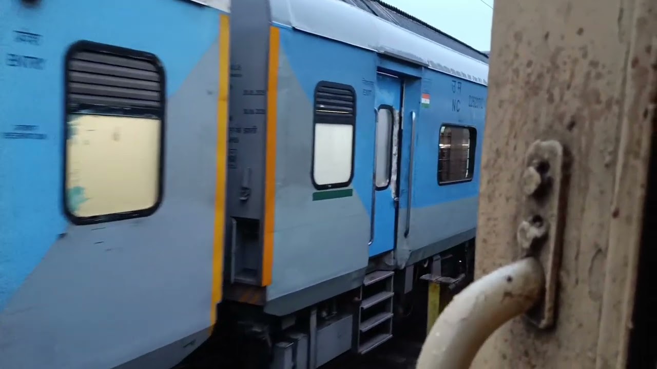 12195 AJMER INTERCITY EXPRESS DEPARTURE AND 12180 LJN INTERCITY EXPRESS STANDING AT PF 3 
