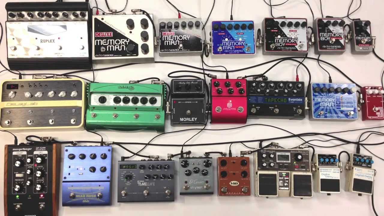 Extreme Delay Shootout Strymon Eventide Moog Electro Harmonix Boss T-Rex Vox H&K Line 6 Malekko Akai