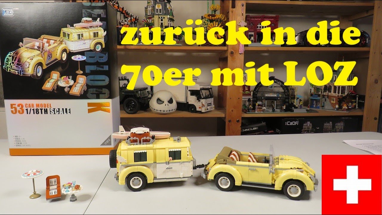 LOZ Mini Bricks - 1130 - Käfer Cabrio mit Wohnwagen - Review