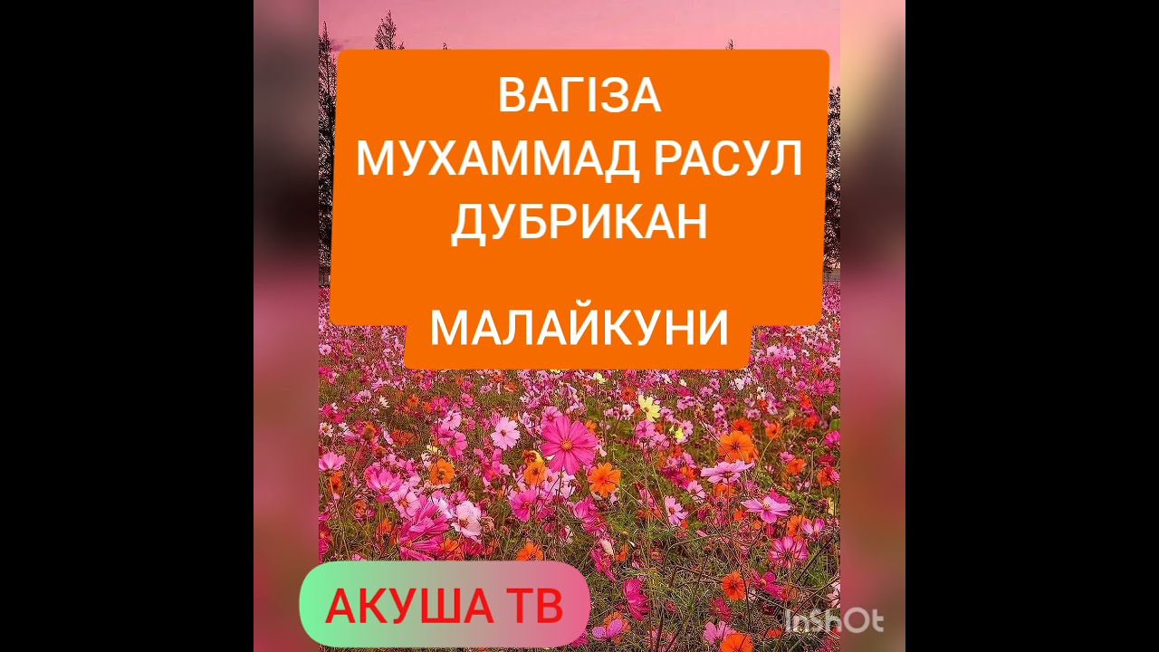 ВАГӀЗА МУХАММАД РАСУЛ ДУБРИКАН МАЛАЙКУНИ