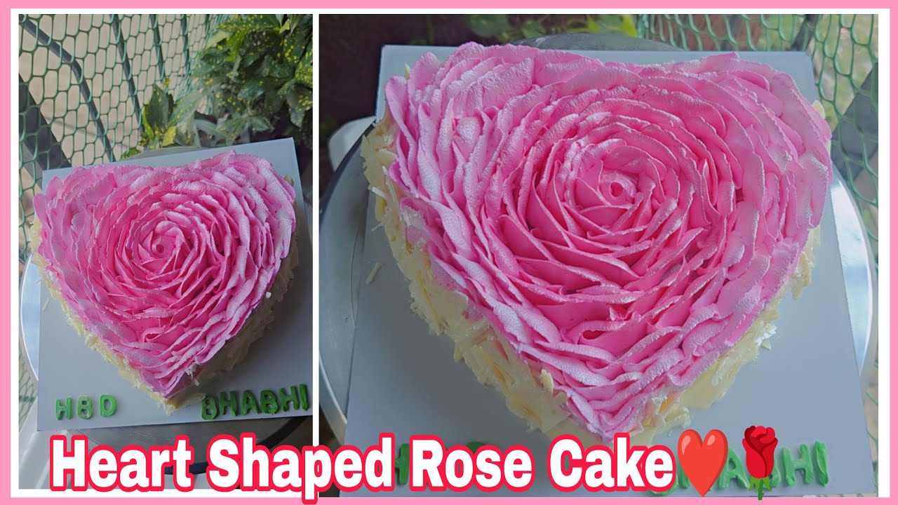 heart shape rose cake decorating ideas 