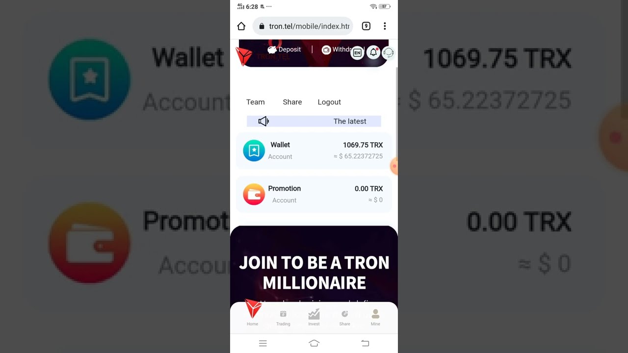 the most latest website tron.tel easy earn money anywhere