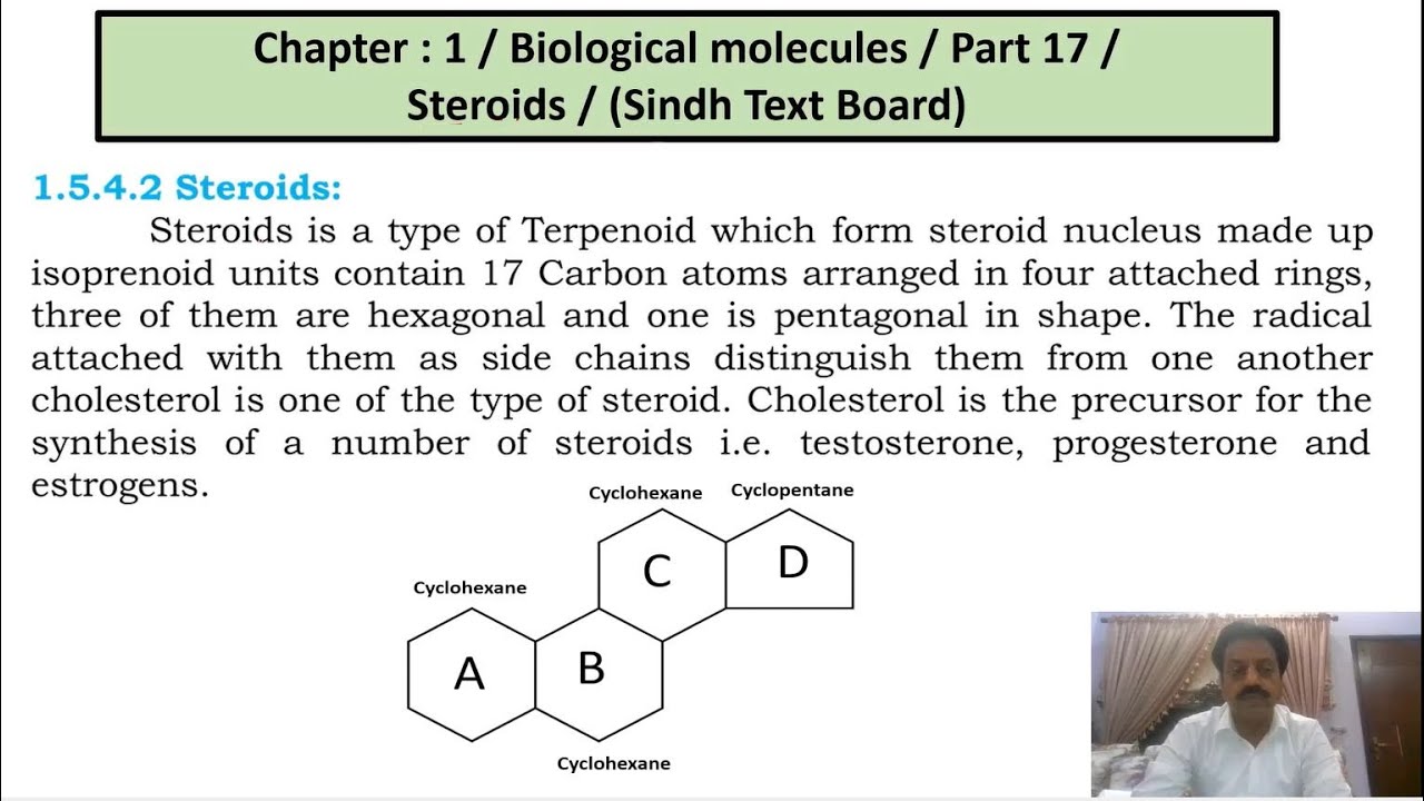Chapter 1 : / Biological Molecules / Part 17 / Steroids / Sindh Text Board