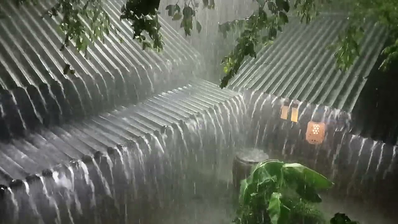 Deep Sleep Therapy: Heavy Rain, Thunder, and Winds on a Peeling Tin Roof