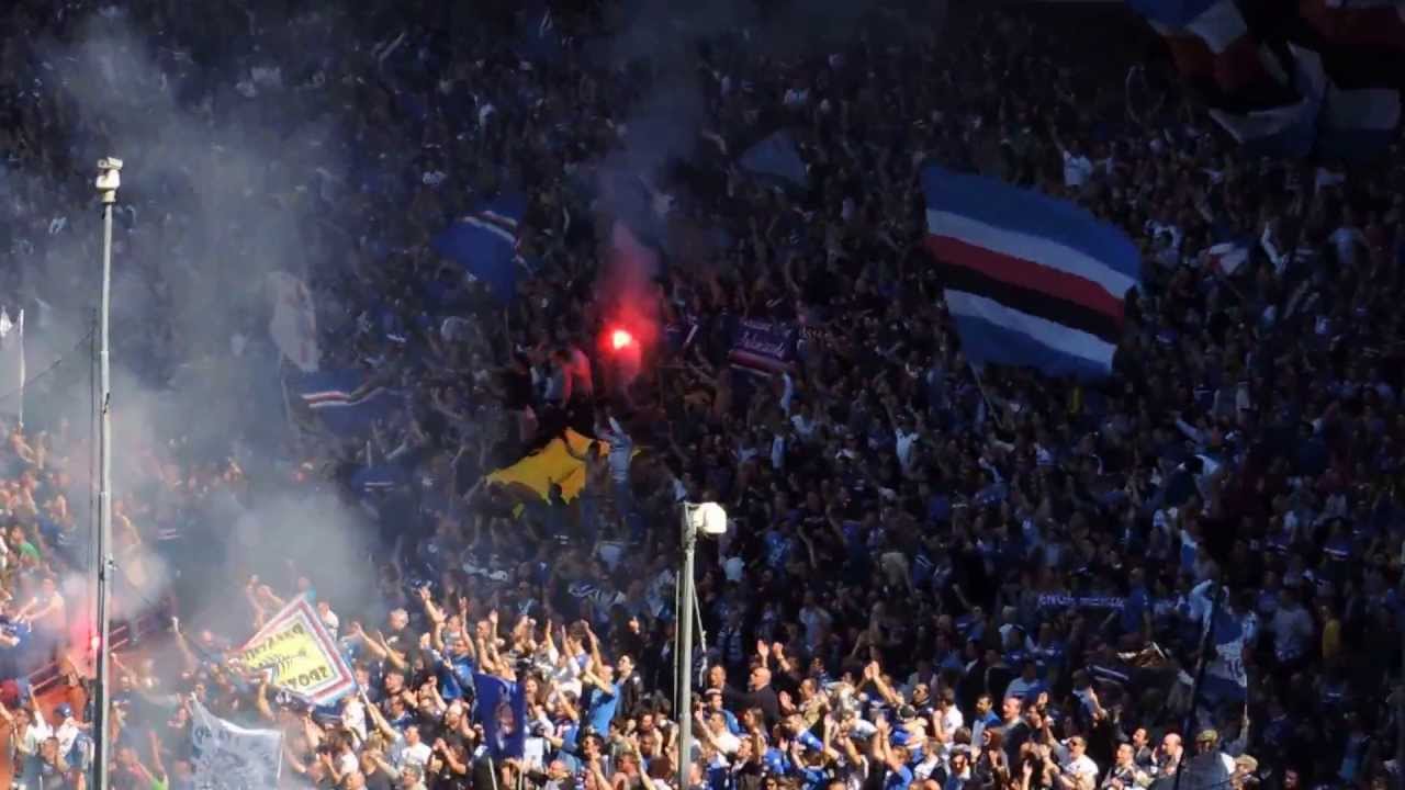 Genoa Samp 1-1.. Spettacolo in gradinata sud dopo il gol di Eder