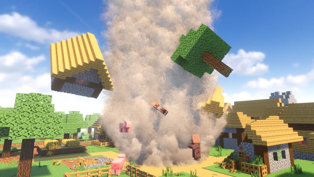 Tornado VS Minecraft Village ➤ Teardown