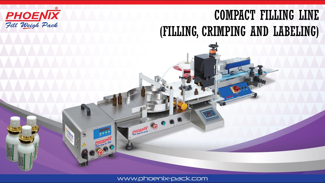 COMPACT FILLING LINE- Tabletop Filling, Crimping, Labeling Machine