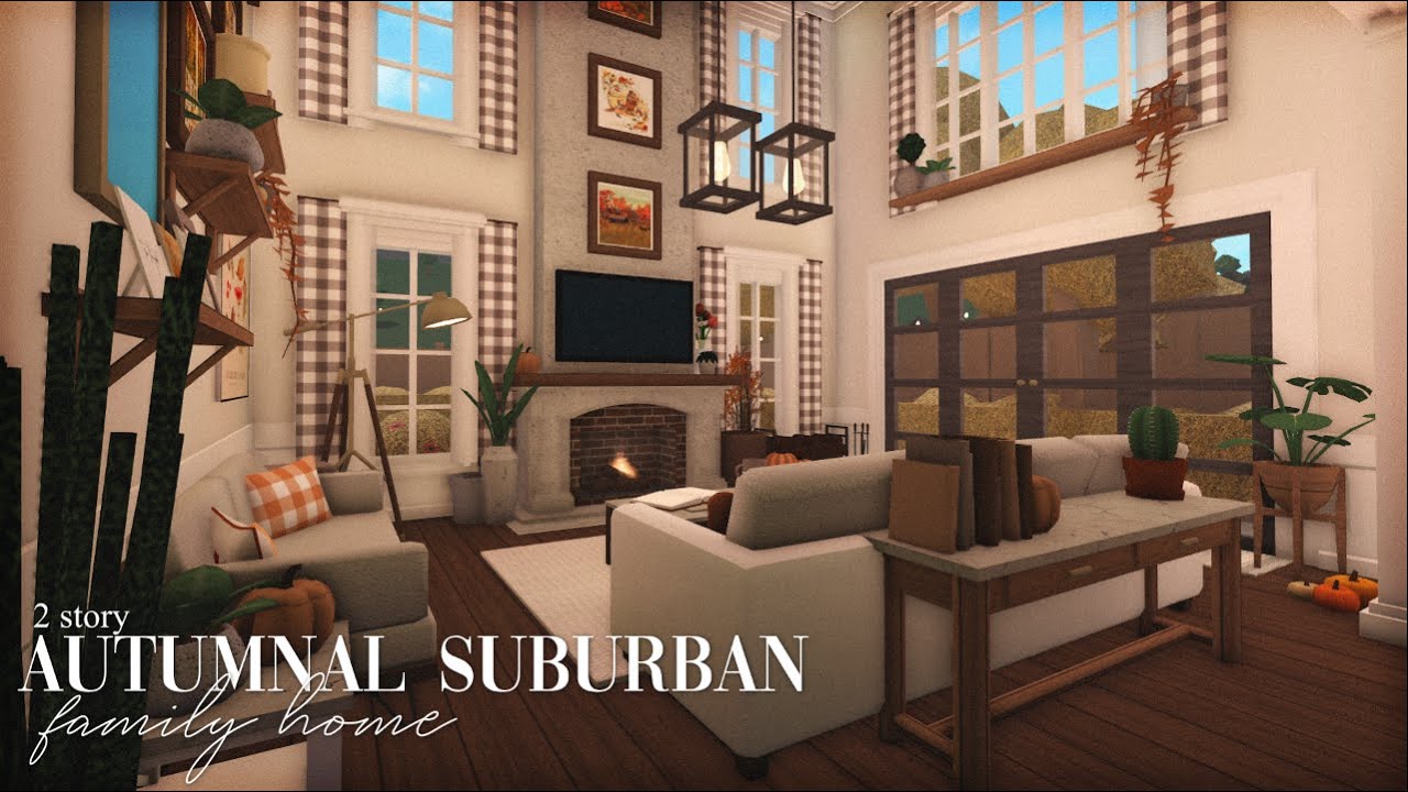 Bloxburg : 2-Story Autumnal Suburban Family Home | House Build : Part 2 (Interior)