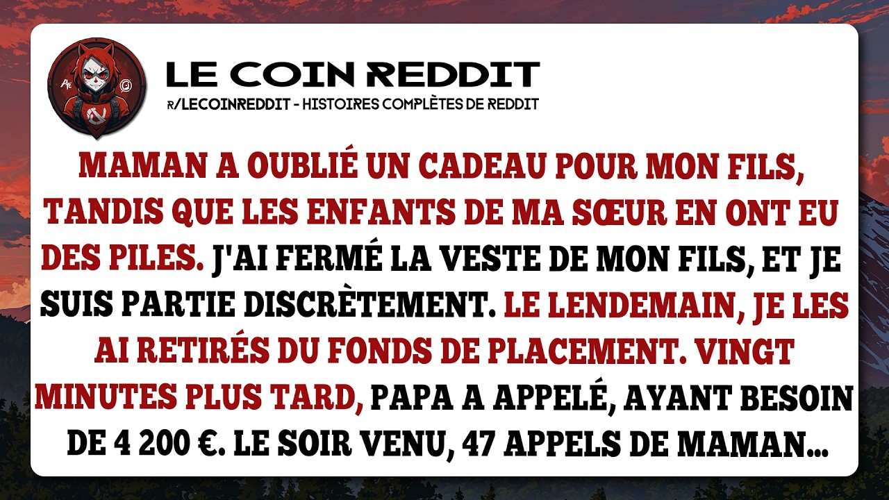Maman a oublié un cadeau pour mon fils, tandis que les enfants de ma sœur en ont eu des piles...