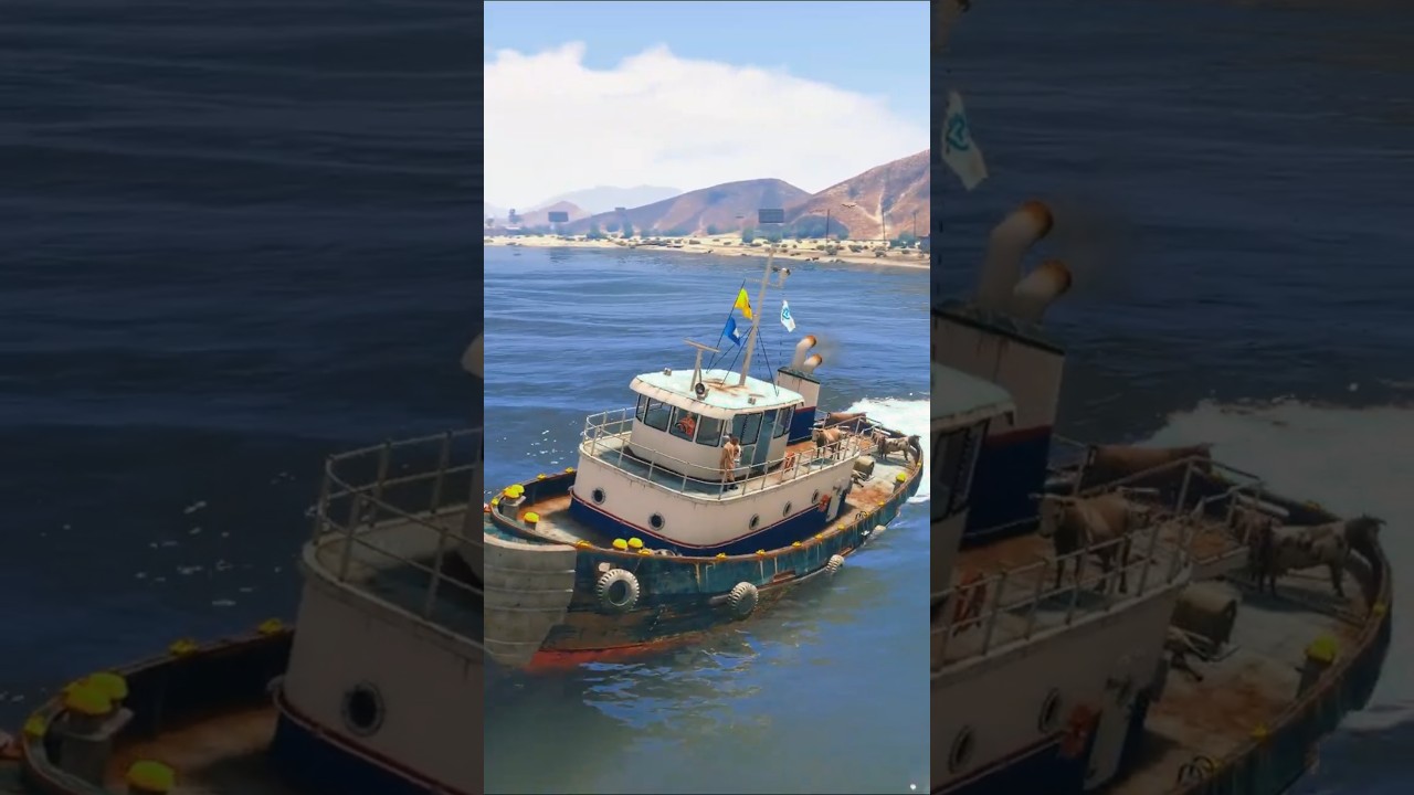 ابو الورد يسرق بقر في السفينة 🤣  #gta #gta5 #gtav #gta6