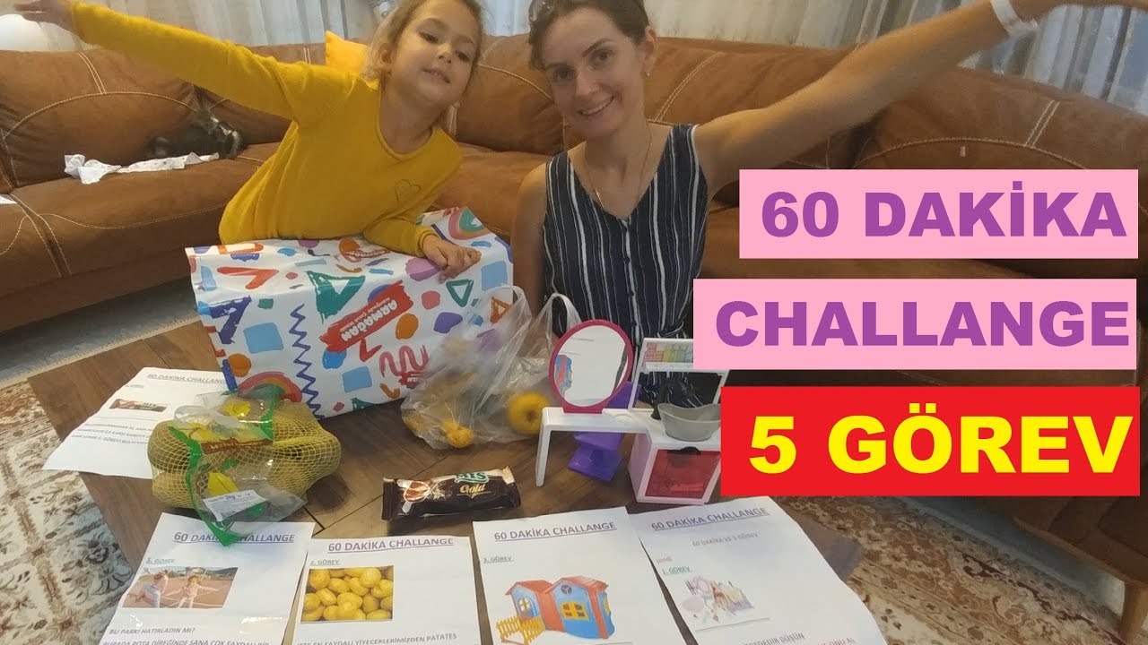 60 DAKİKA CHALLANGE 5 görev büyük sürpriz, eğlenceli çocuk videosu