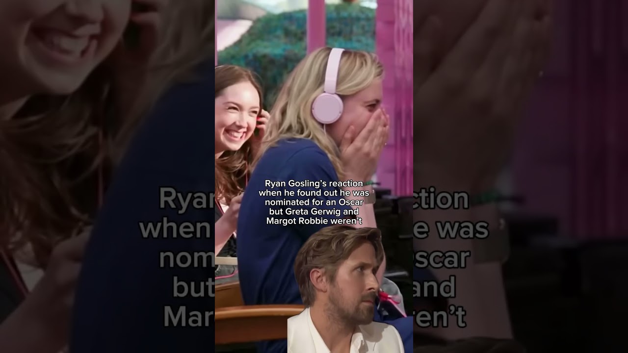 Ryan Gosling&rsquo;s reaction to being nominated for an Oscar but not Greta Gerwig & Margot Robbie #barbie