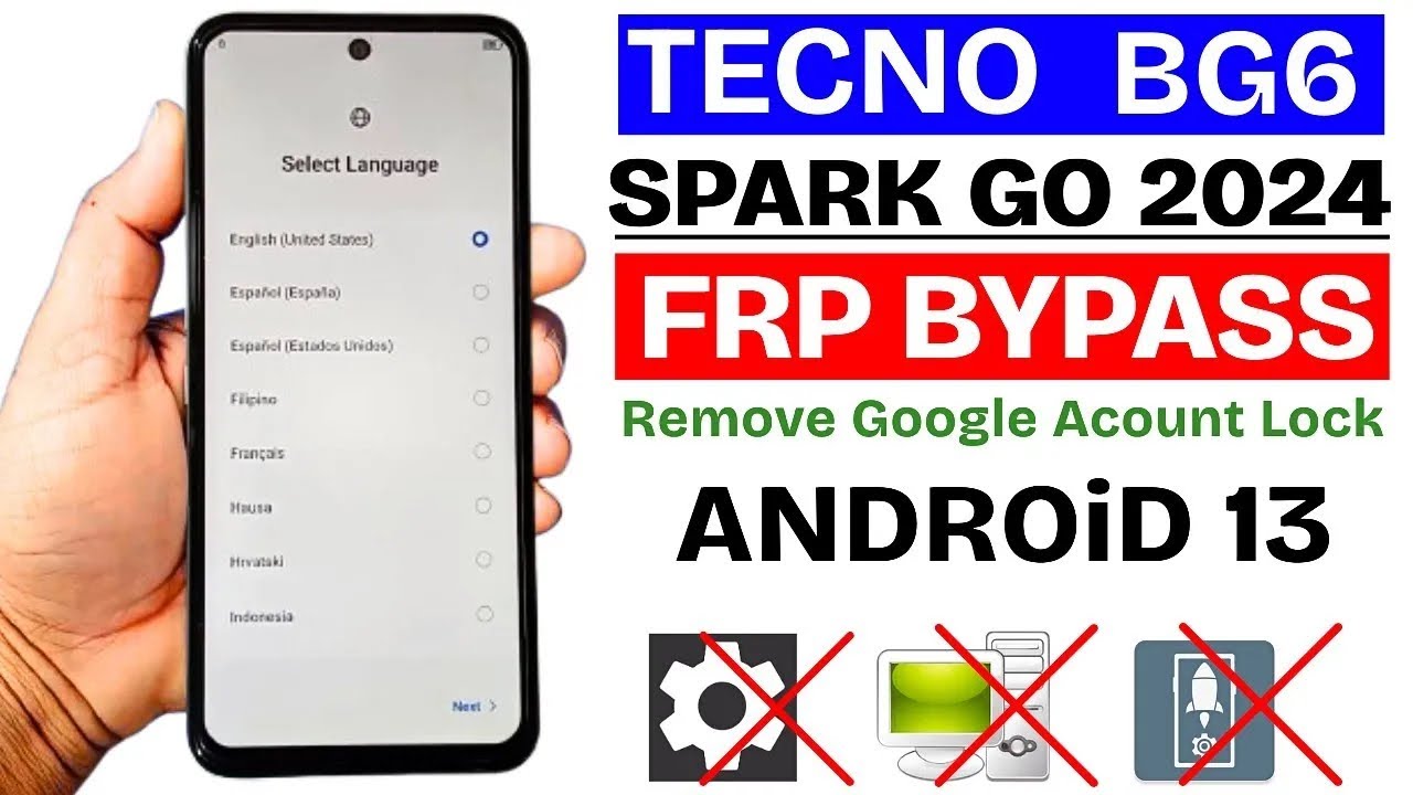 Tecno Spark Go 2024 : GOOGLE/FRP BYPASS 2025 | Tecno BG6 Frp Unlock Without Pc Android 13