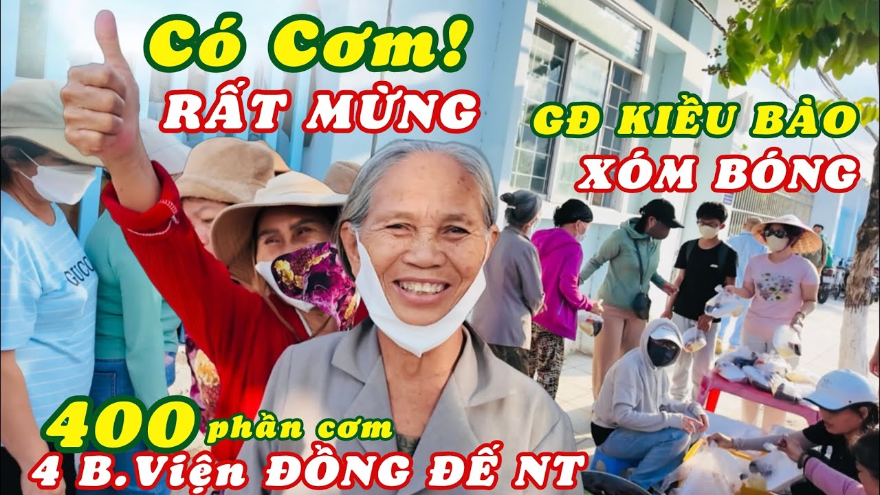 Người Già Người Bệnh Mừng Muốn Khóc Khi Có Nhiều Kiều Bào Phát Cơm Từ Thiện BV Ung Bướu. GĐ Xóm Bóng