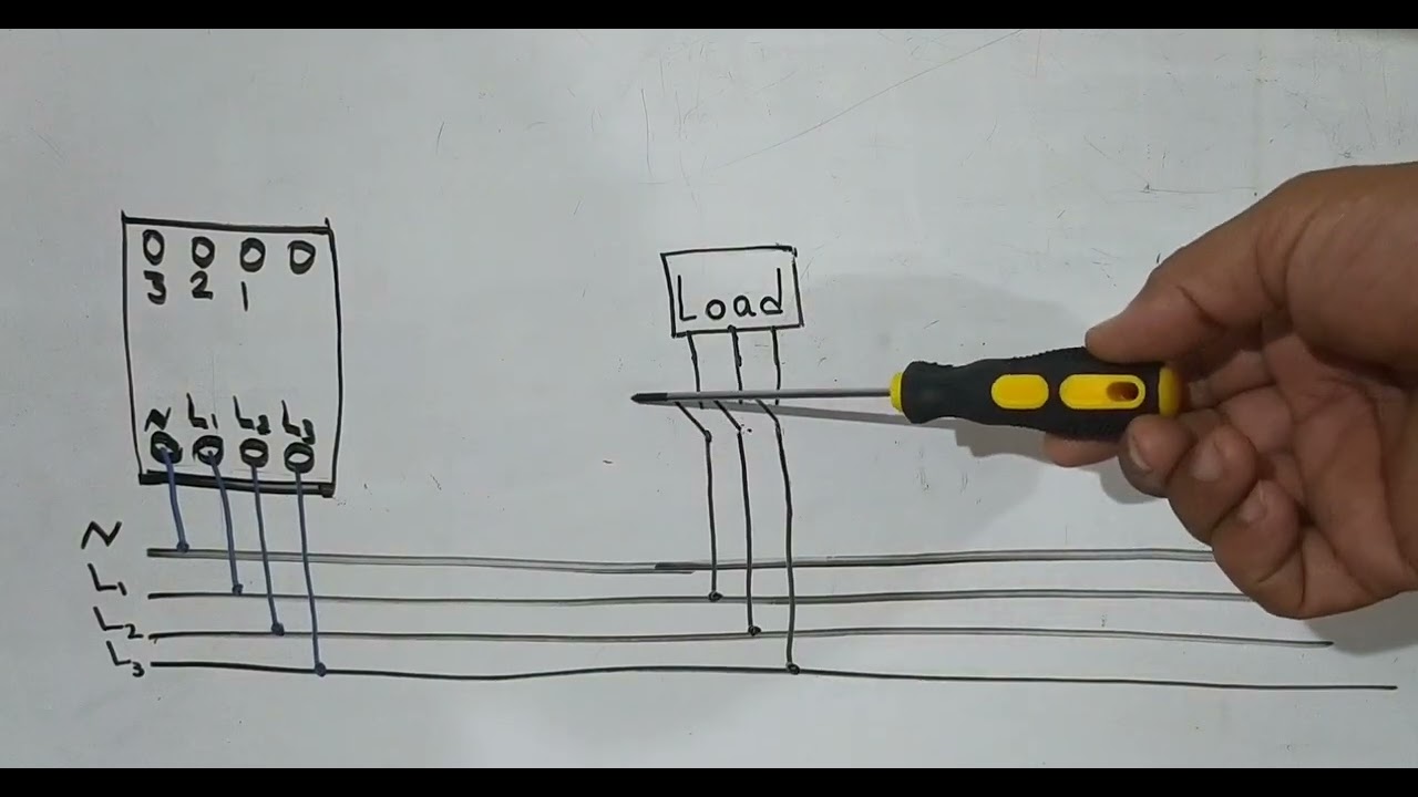 شرح الفيز سيكونس و طريقة توصيله مع الكونتاكتور مع رسم دائرة القوى والتحكم  phase sequence device