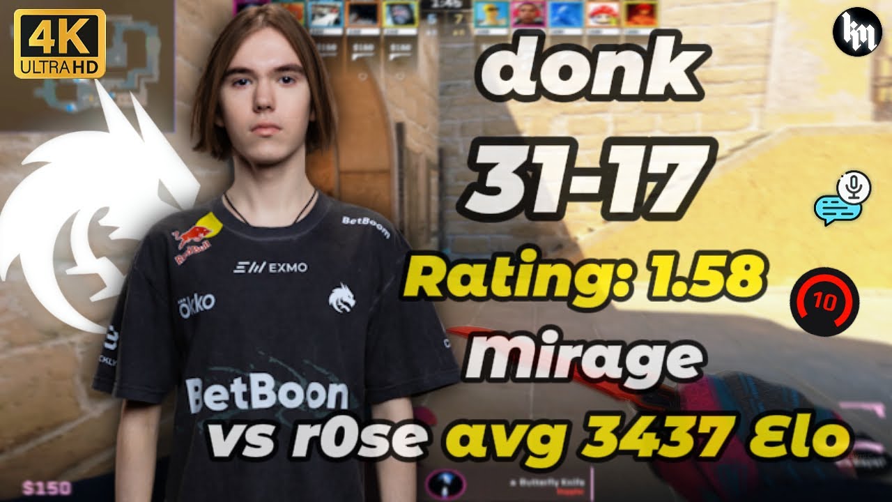 🔥donk (31-17) SoloQ vs r0se (Mirage) | avg 3437 Elo | Jan 7, 2026 #cs2 #donk
