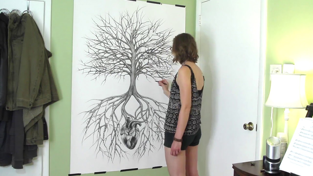 The Tree of Brokenness Charcoal Drawing Timelapse