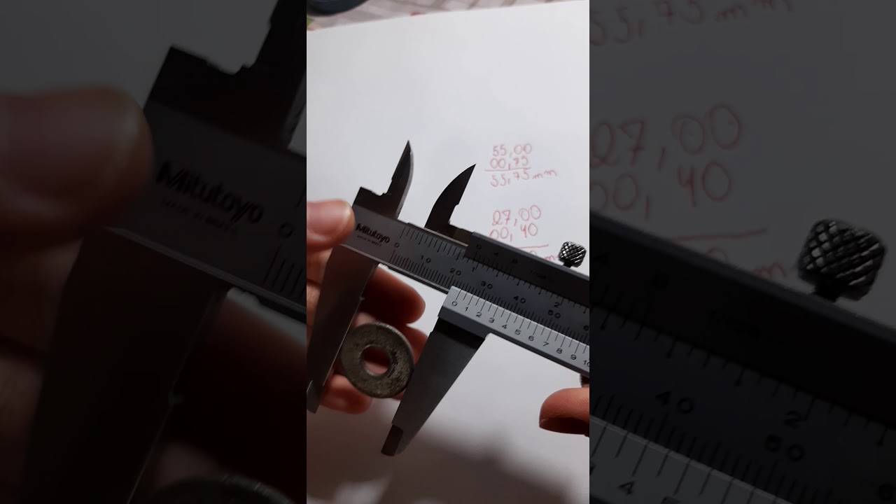 Leitura com Paquímetro em mm.