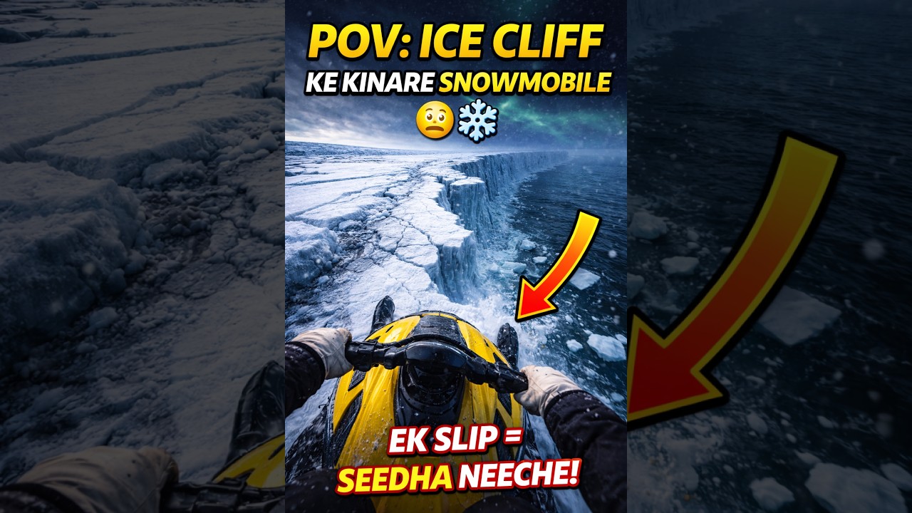 👉 POV: Ice Cliff Ke Kinare Snowmobile 😨❄️ | Ek Slip = Seedha Neeche!