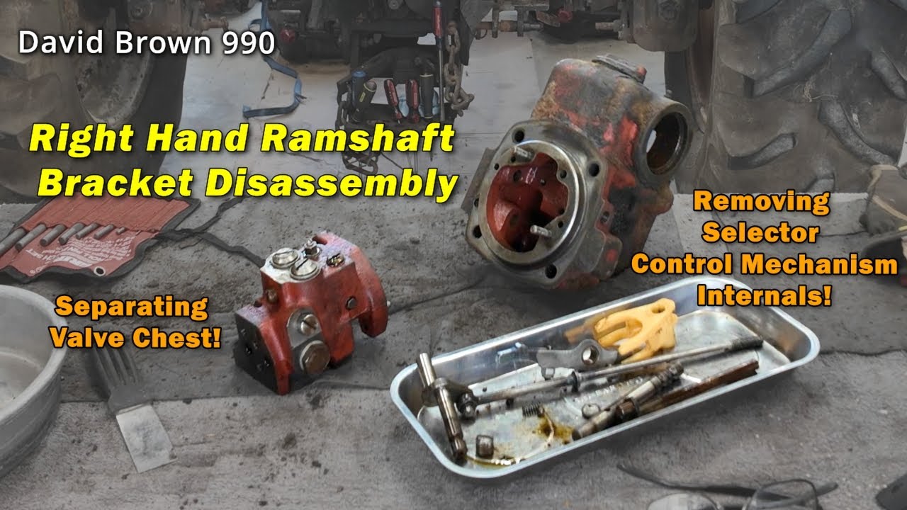 Valve Chest separation & removing Right Hand Ramshaft Bracket selector internals - David Brown 990#6