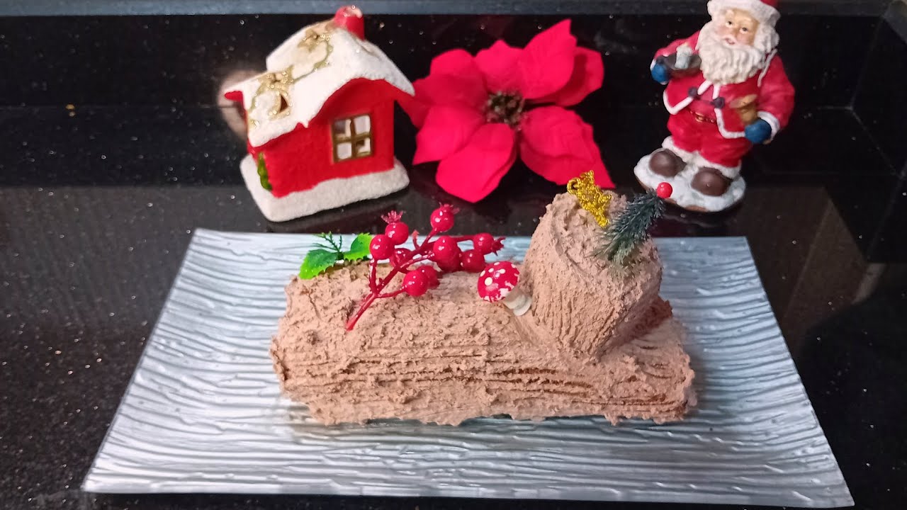 أسهل طريقة بوش دو نويل  bûche de noël 💫خالي من الغلوتين 💪