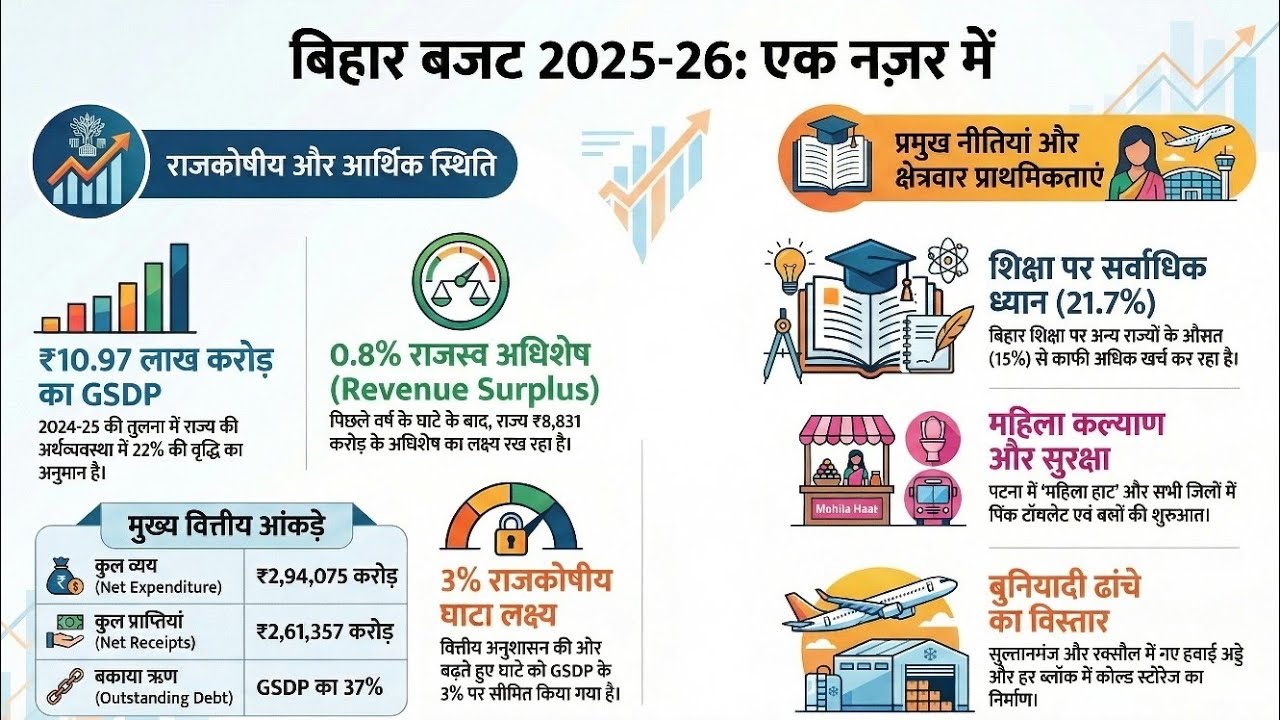 Bihar budget 2025-26 ।। बिहार बजट।। BPSC।। SSC।। railway।। Bank।। Factsandtheory।।