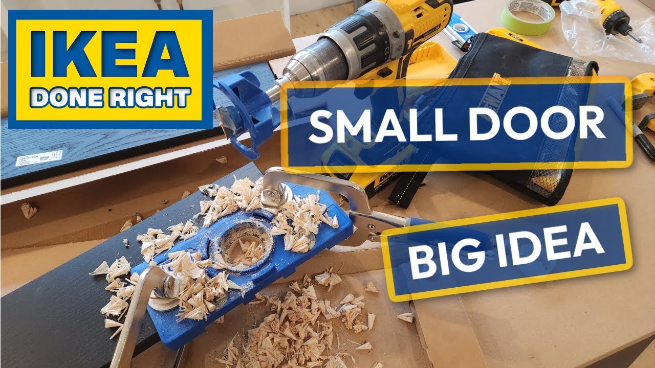 How to Create a Custom Ikea Cabinet Using Drawer Fronts for Door & How to Make Holes for Hinges
