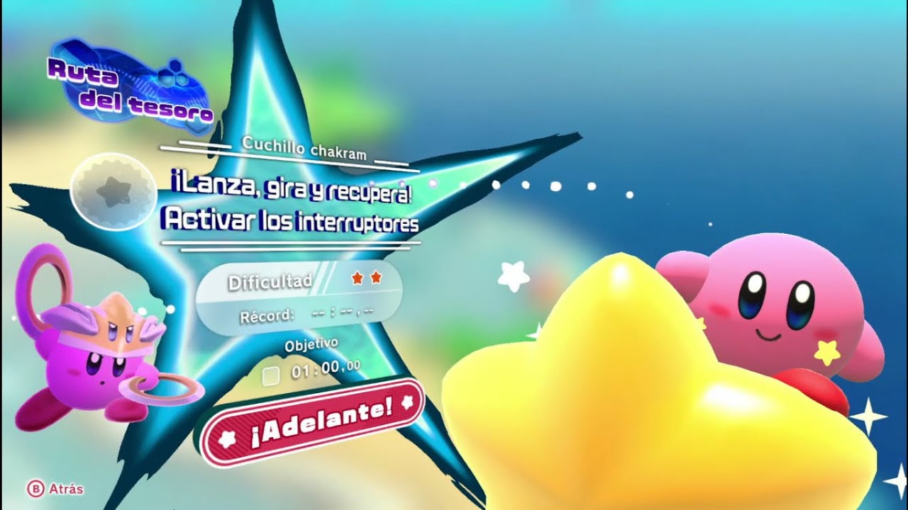 Kirby y la tierra olvidada (Espa&ntilde;ol) de Nintendo Switch. Ruta Cuchillo chakram (s&oacute;lo 1 jugador)