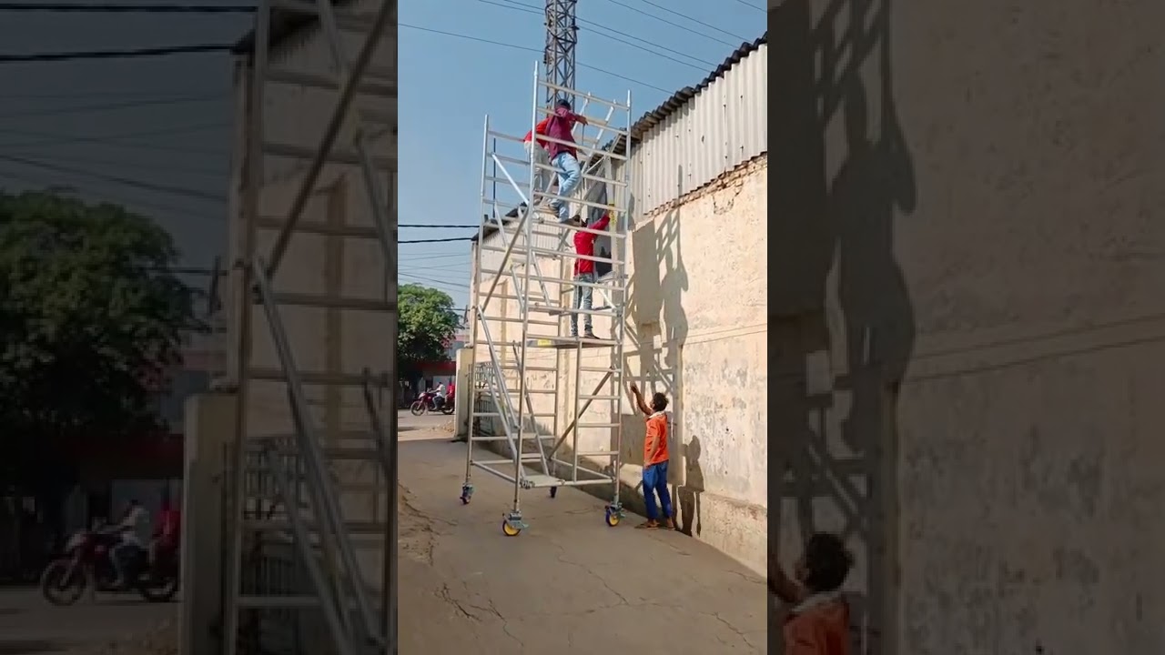WINTEC 05.30Mtr Platform Double Width Aluminium Mobile Scaffolding Tower Erection Video