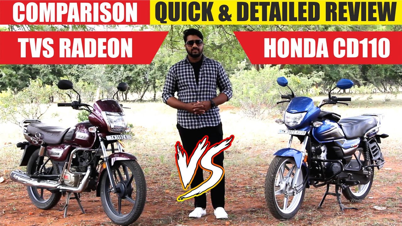 Honda CD110 vs TVS Radeon 110 | 110 CC Segment 2022 BS6 model, Price, Mileage | Raba Honda