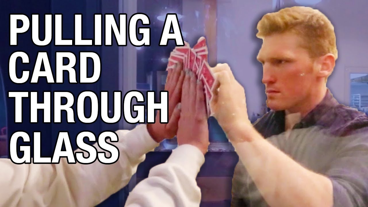 Pulling A Card Through Glass Magic Trick