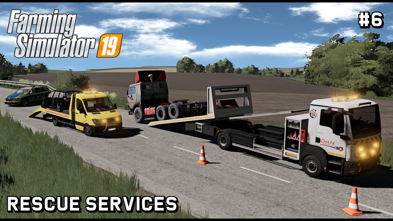 Rescuing car and truck after an accident | Map Dabrowka | Farming Simulator 19 | Episode 6