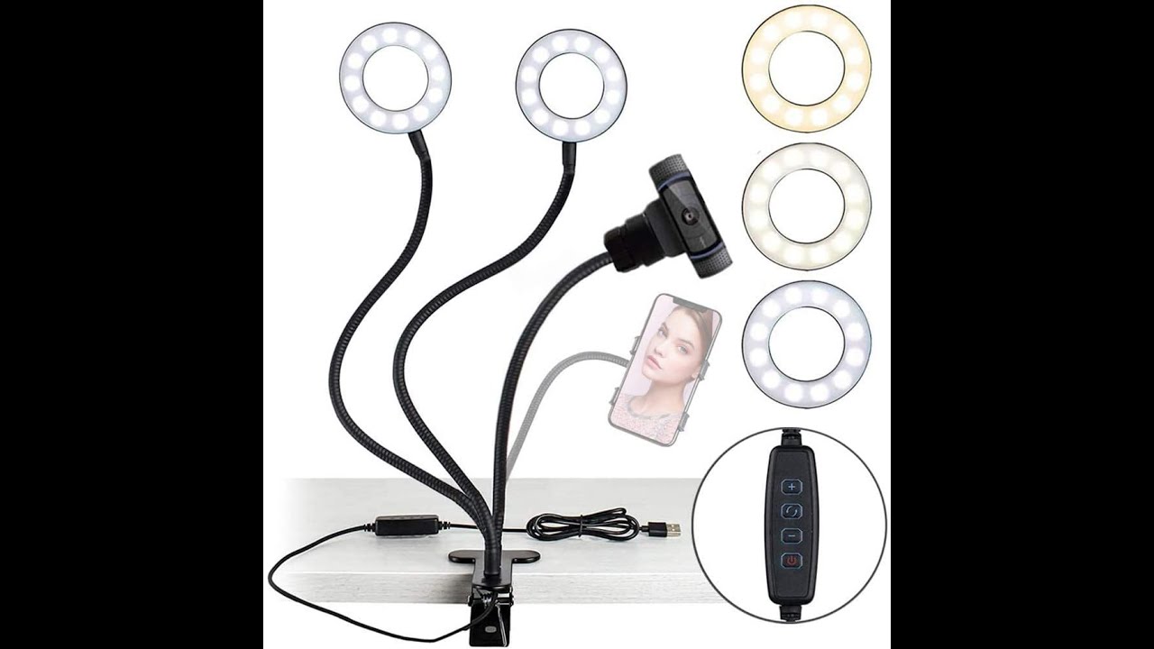 Bucmeilv Flexible Selfie Ring Light Clip Mount with Mobile Phone & Webcam Holder - Amazon Review