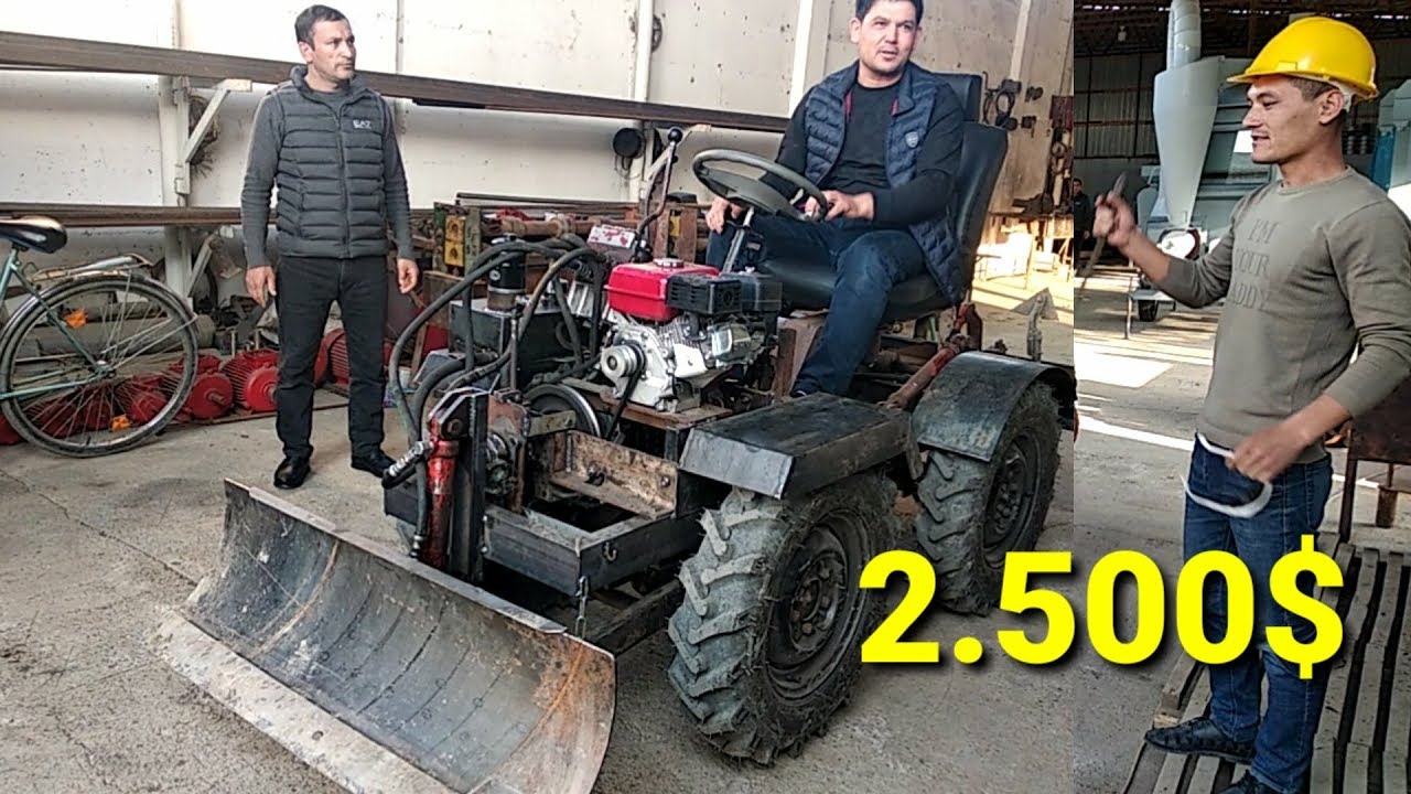 Узимизда ясалган арзон мини трактор чет элдикига дам