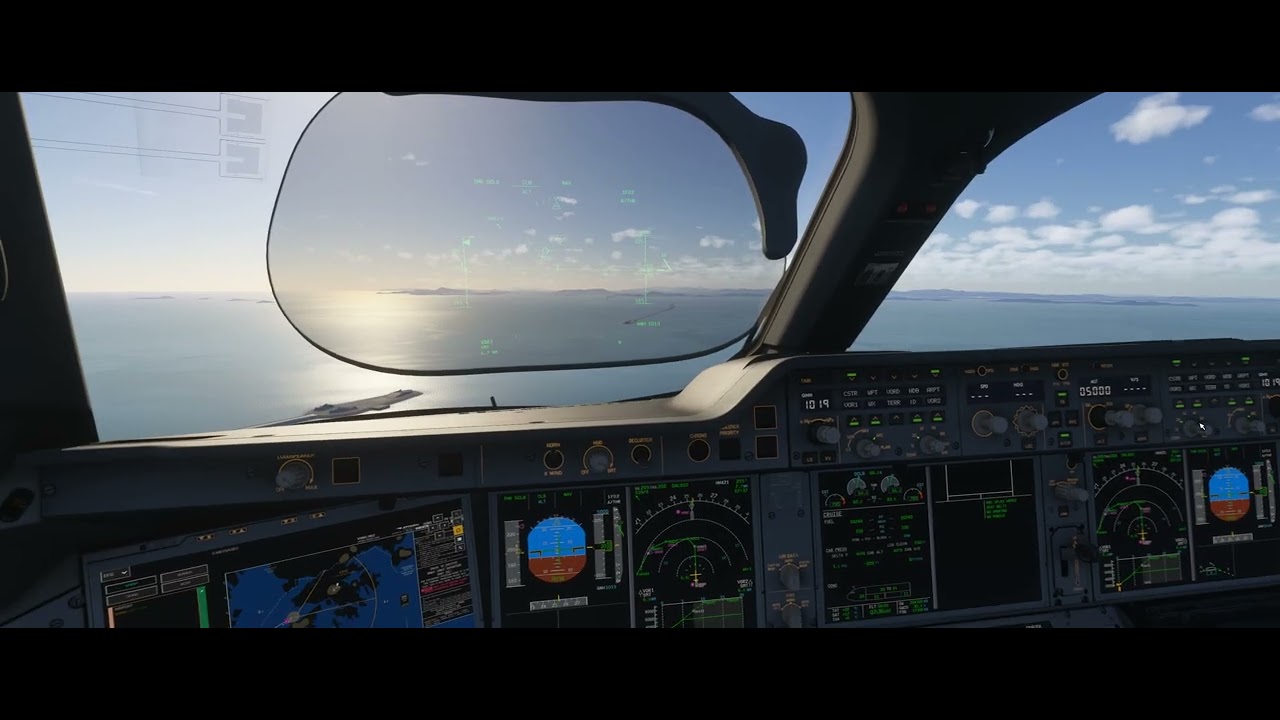 iniBuilds updated A350-1000 v1.1.7 departure of out Hong Kong / HUD view