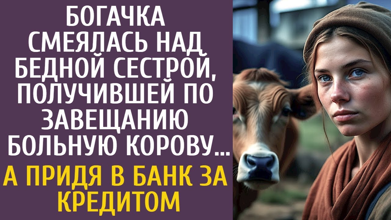 Богачка смеялась над бедной сестрой, получившей по завещанию больную корову… А придя за кредитом…