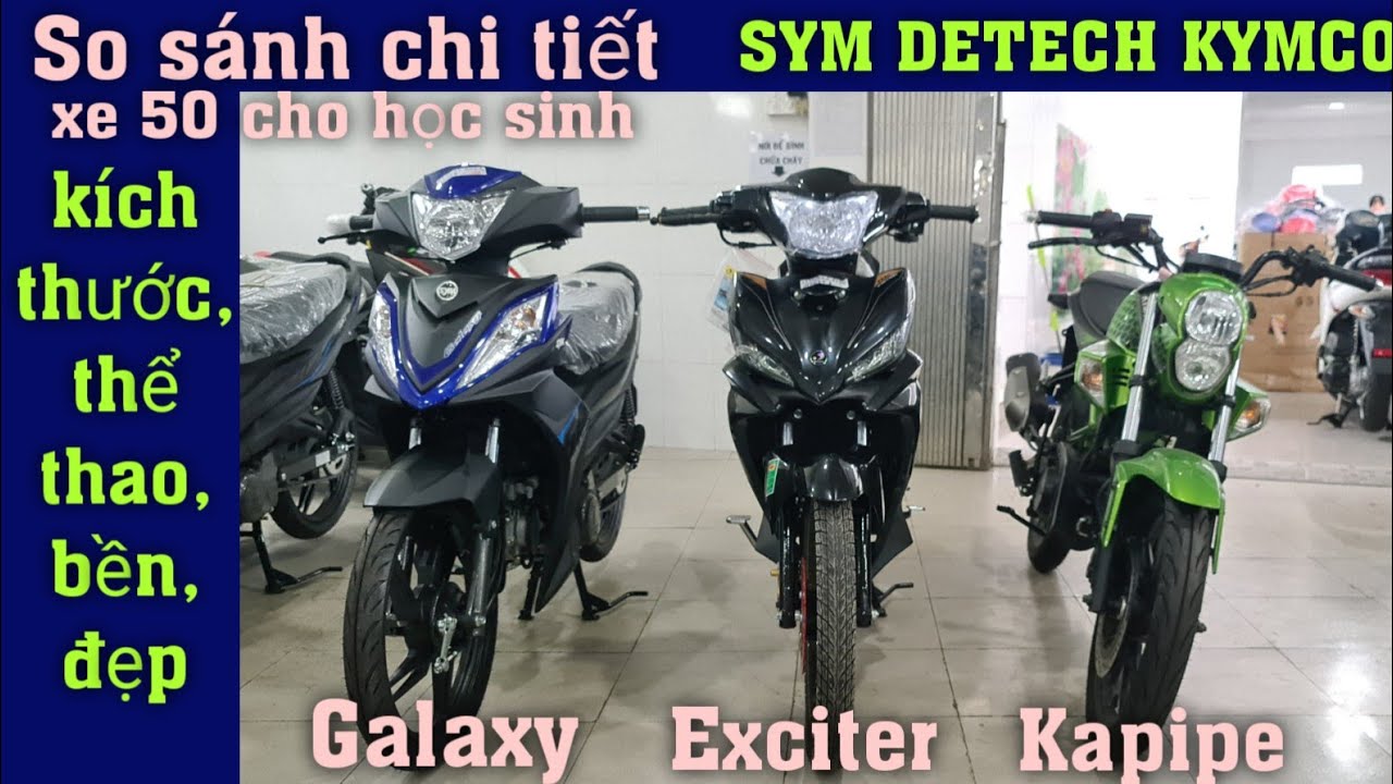 So sánh 03 chiếc Exciter, Galaxy và Kpipe mua xe nào? lựa chọn SYM, DETECH và KYMCO?