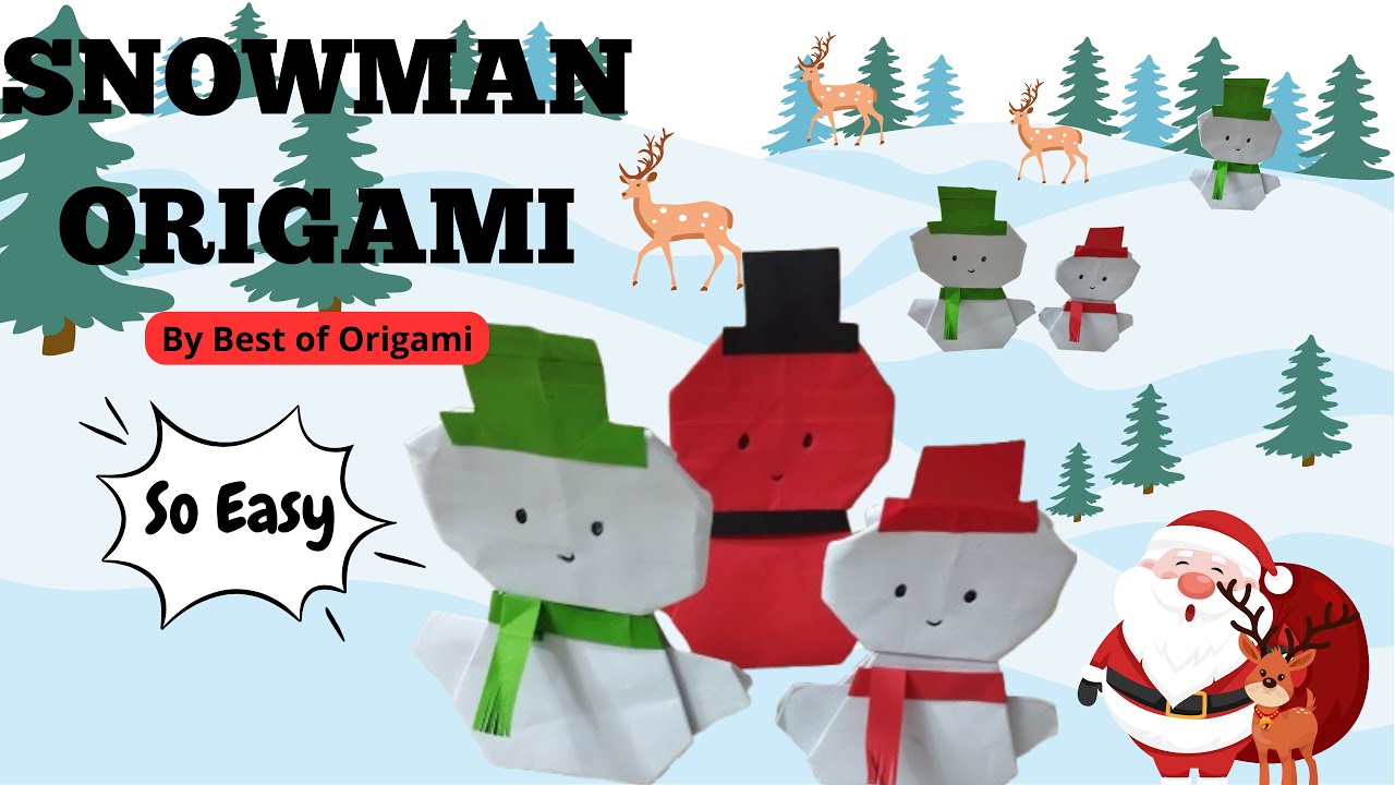 HOW TO MAKE PAPER OF SNOWMAN ? || TUTORIAL ORIGAMI SNOWMAN || EASY PAPER || DIY CRAFT
