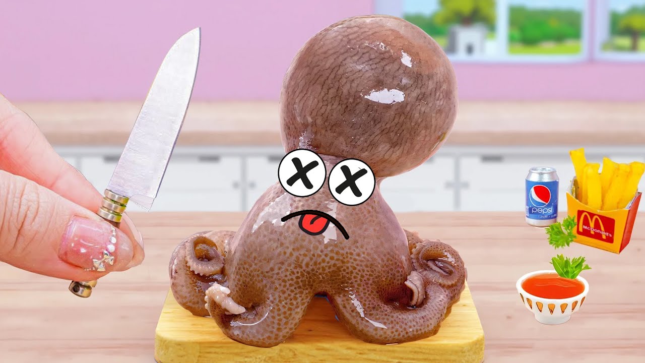 Resep Makanan Laut 🐙 Gurita Mini Tumis Korea dengan Saus Tomat yang Lezat 😋 | Tiny Tasty Kitchen