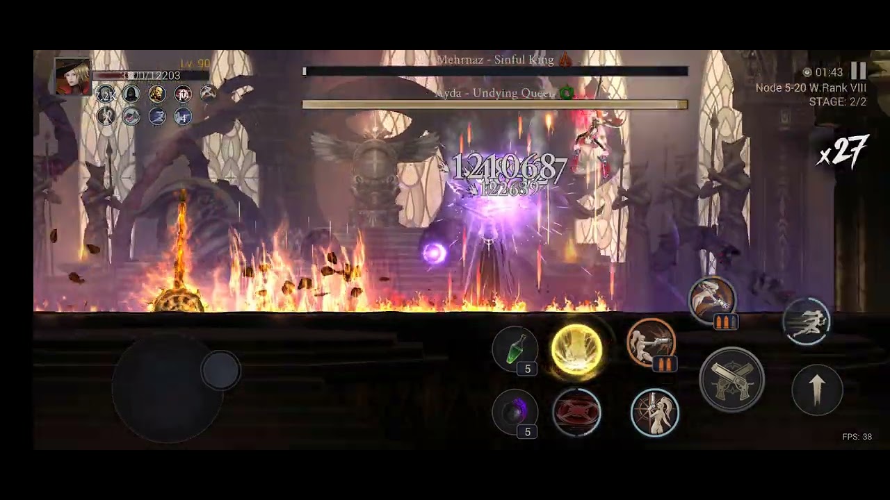 Shadow Hunter: Lost World (WR 8) - Rosalia vs king Mehrnaz and queen Ayda - 1st NODE 5-20 clear