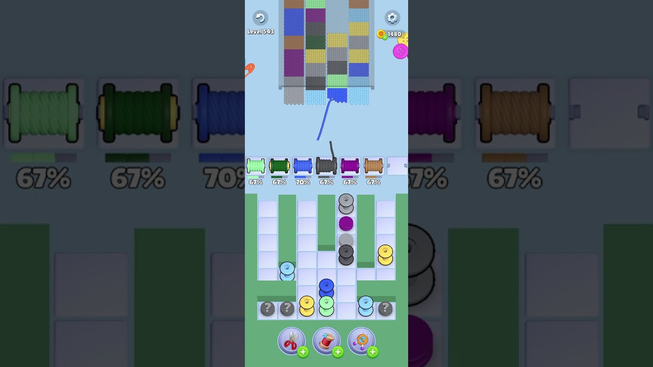 Knit Out Level 543 Solution #knitoutpuzzlegame #knitout #knitoutlevel #knitoutgame #level543