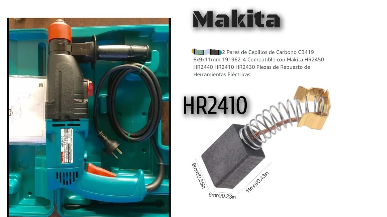 *Makita HR2410* Como🤔 abrir y cambiar🧑‍🔧 las escobillas / mantenimiento muy fácil 💯✨ #Makita #fyp