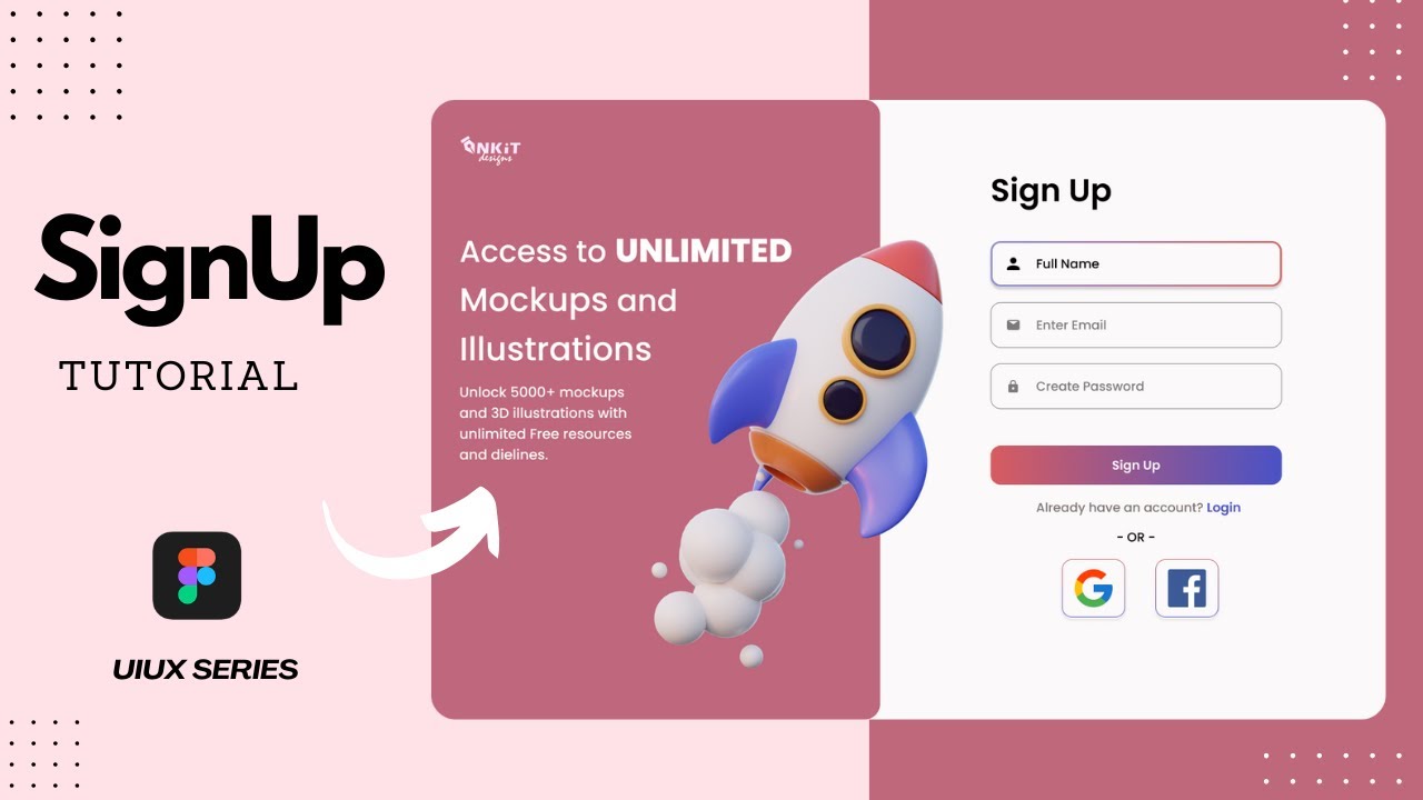How to create Login/SignUp Page  | Daily UI Design Figma Tutorial for Beginners