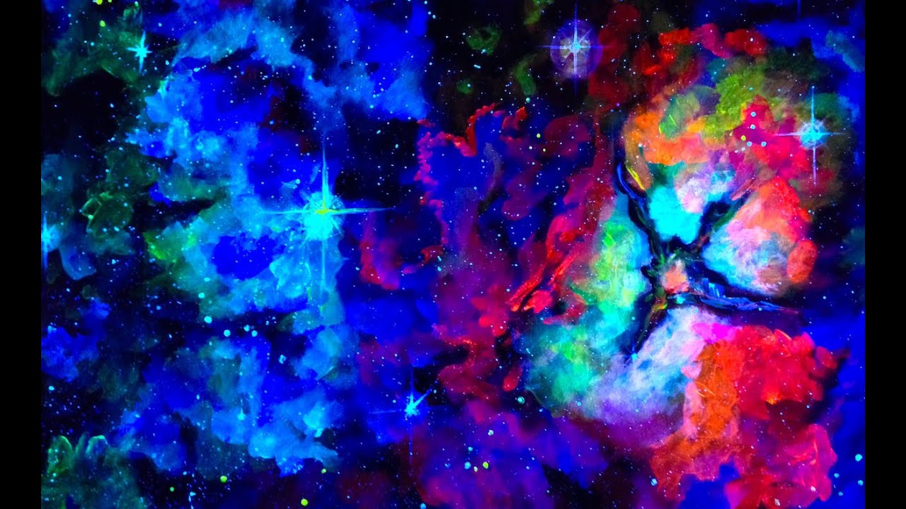 Learn to paintfor beginners Glow Galaxy Nebula Space Acrylic tutorial | TheArtSherpa