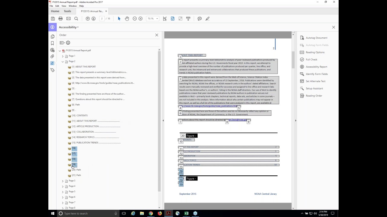 Section 508 Training: Tags Panel & Reading Order
