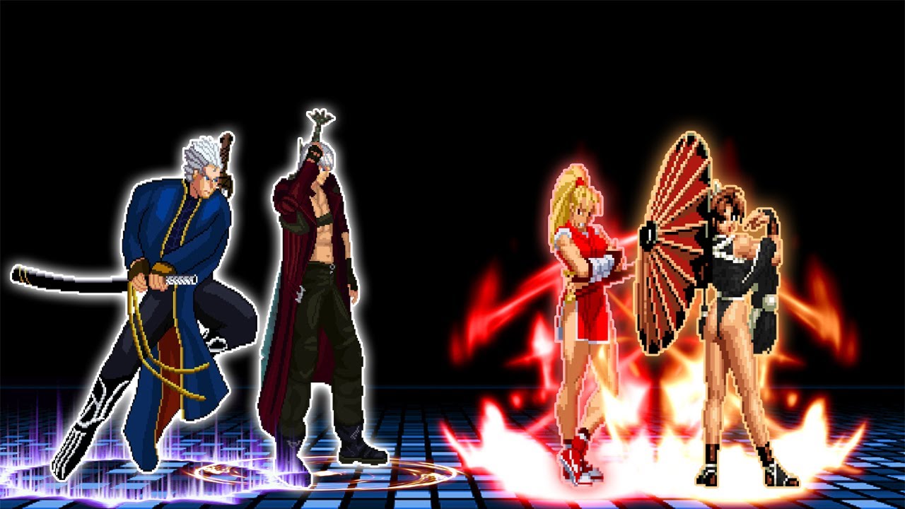 KOF MUGEN  RESQUEST 59 dante & vergil vs Mai & maki