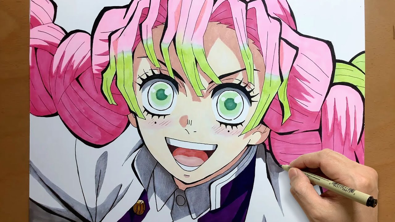 How to draw Mitsuri Kanroji from Demon Slayer | Kimetsu no Yaiba | step by step | draw anime