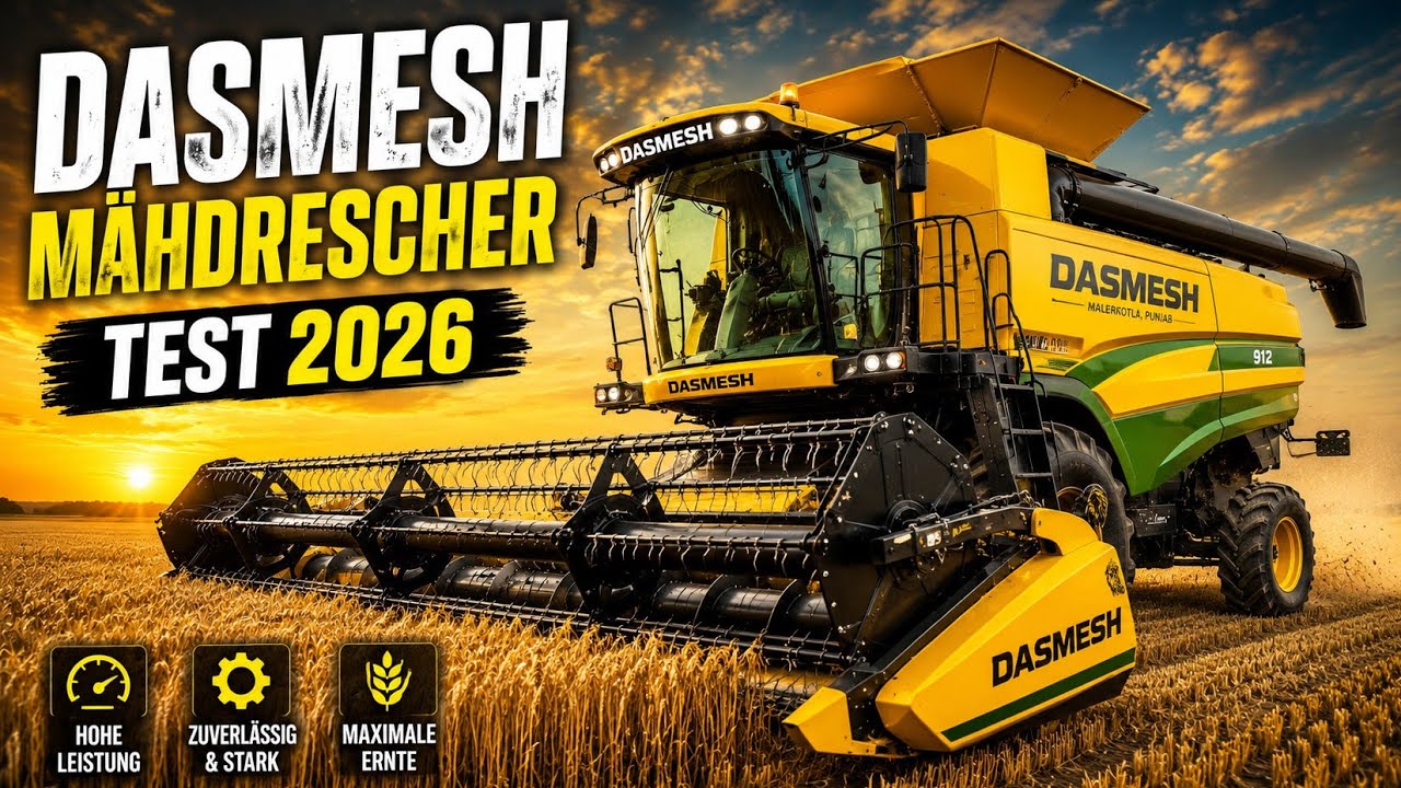 Dasmesh Mähdrescher Test 2026 🚜 Kraftvolle Getreideernte im Feld
